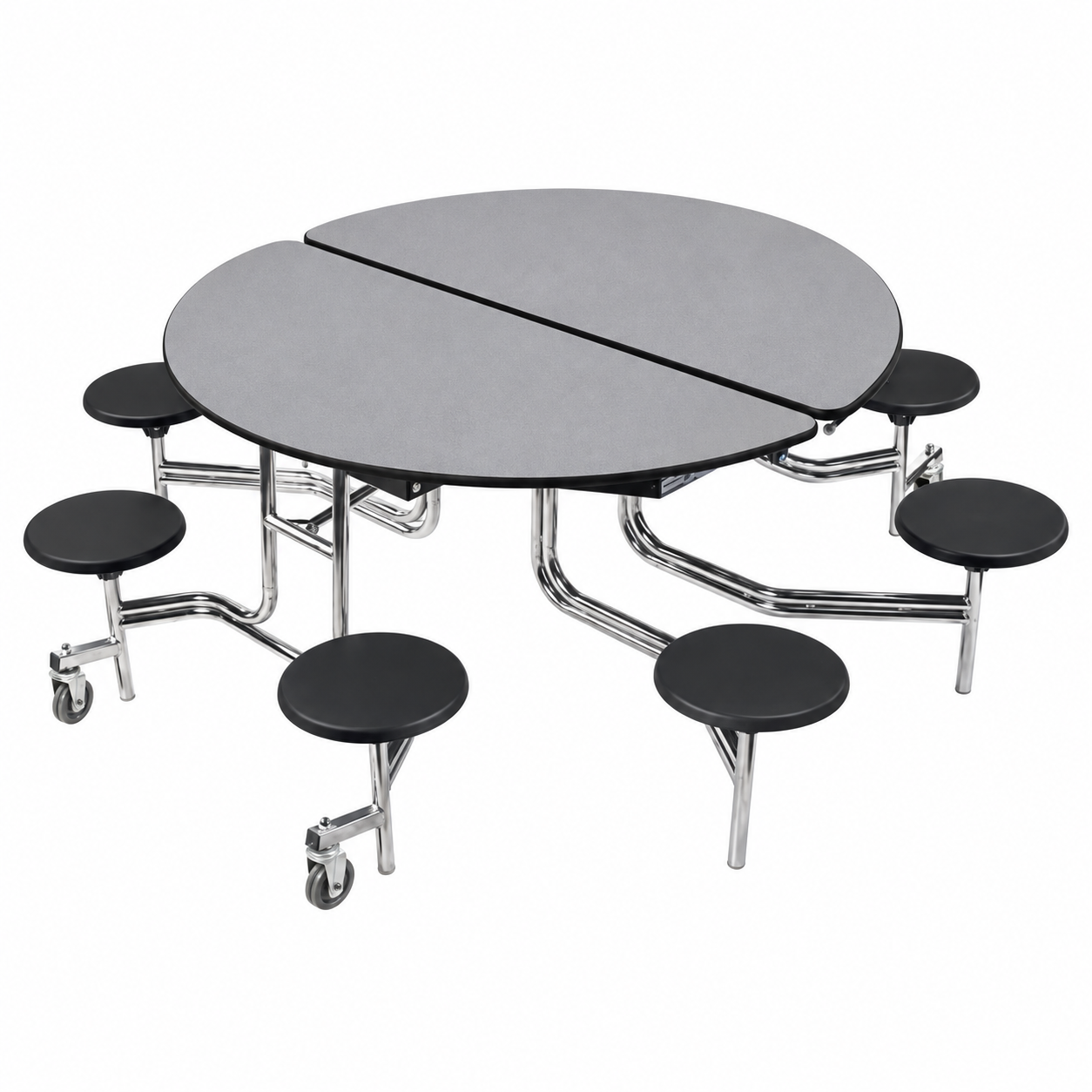 Round Cafeteria Table — 59" — 8 Stools